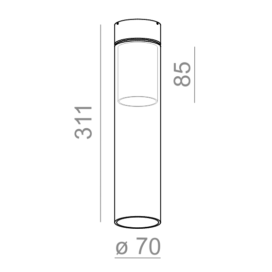 AQform Modern Glass Tube Oprawa Natynkowa 40401-0000-U8-PH-13