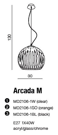 Arcada M AZ0481 Clear Lampa Wisząca AZZARDO