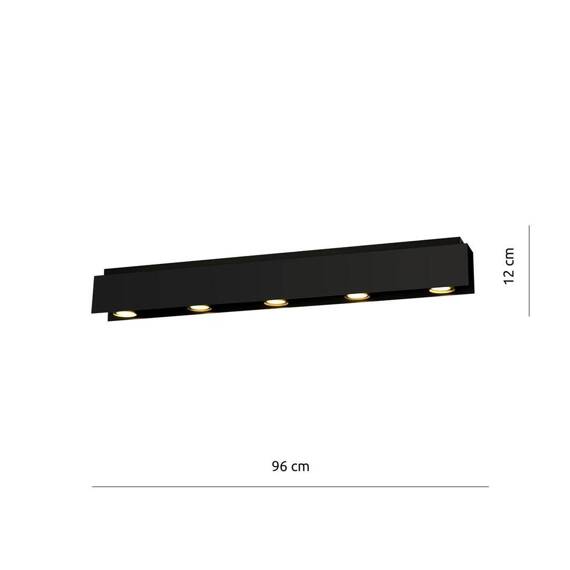 KENNO 5 BLACK sufitowy plafon czarny (1141/5) - Emibig