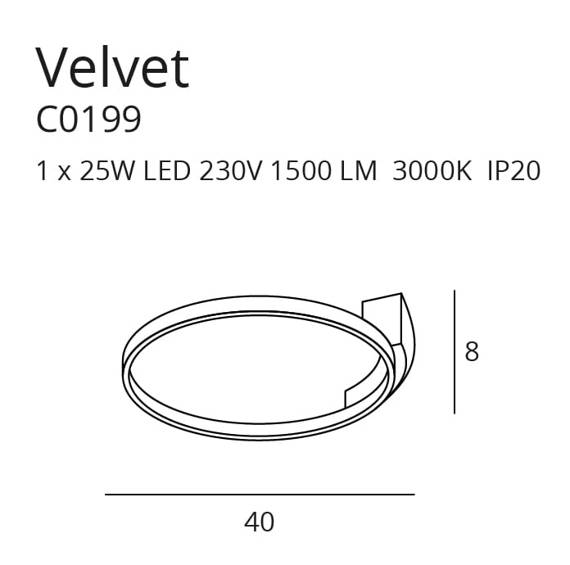 Lampa Sufitowa Czarny MaxLight Velvet C0199