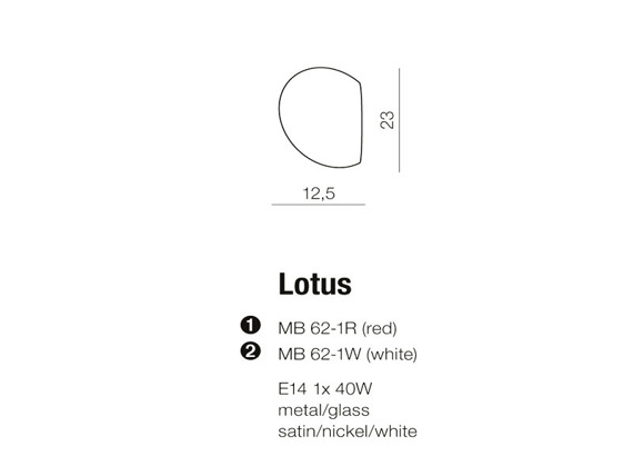Lotus MB 62-1W White Kinkiet AZZARDO